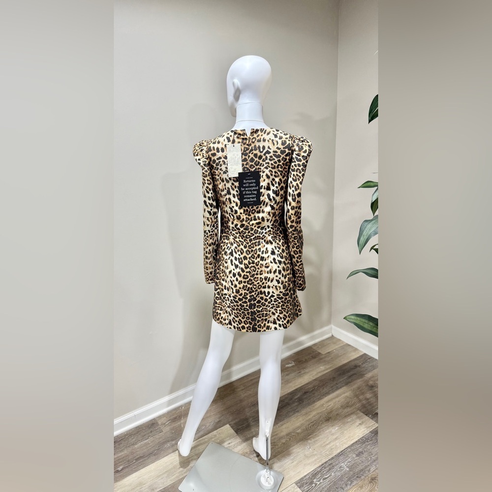 NWT Tuckernuck x India Hicks Leopard Domino Mini Dress S Puff Sleeve - Picture 7 of 15